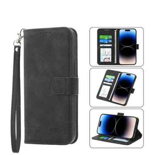 For iPhone 14 Dierfeng Dream Line TPU + PU  Leather Phone Case(Black)
