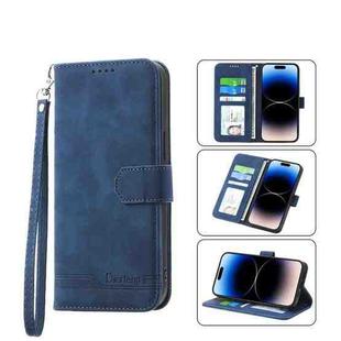 For iPhone 14 Plus Dierfeng Dream Line TPU + PU  Leather Phone Case(Blue)