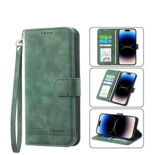 For iPhone 14 Plus Dierfeng Dream Line TPU + PU  Leather Phone Case(Green)