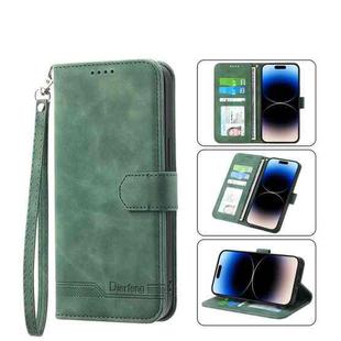 For iPhone 14 Pro Dierfeng Dream Line TPU + PU  Leather Phone Case(Green)