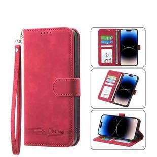 For iPhone 14 Pro Max Dierfeng Dream Line TPU + PU  Leather Phone Case(Red)