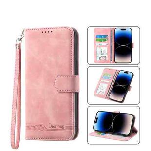 For iPhone 13 Pro Dierfeng Dream Line TPU + PU  Leather Phone Case(Pink)