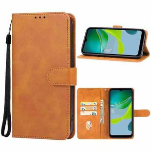 For Motorola Moto E13 Leather Phone Case(Brown)