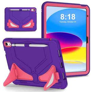 For iPad 10th Gen 10.9 2022 Silicone + PC Shockproof Protective Tablet Case(Purple+Rose)