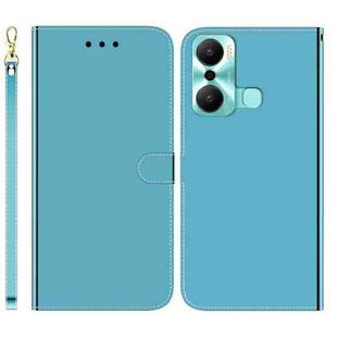 For Infinix Hot 20 Play Imitated Mirror Surface Flip Leather Phone Case(Blue)