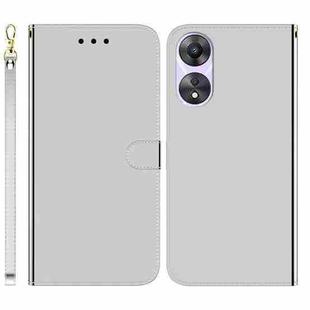 For OPPO A58 Imitated Mirror Surface Flip Leather Phone Case(Silver)