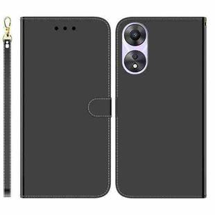 For OPPO A58 Imitated Mirror Surface Flip Leather Phone Case(Black)