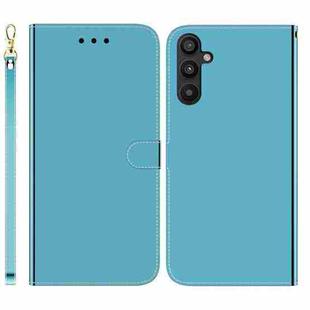 For Samsung Galaxy A34 5G Imitated Mirror Surface Flip Leather Phone Case(Blue)