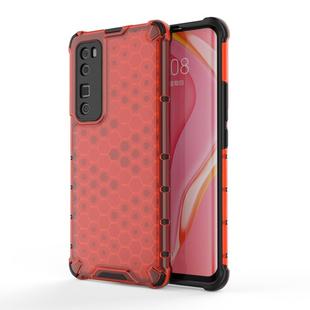 For Huawei nova 7 Pro 5G Shockproof Honeycomb PC + TPU Protective Case(Red)