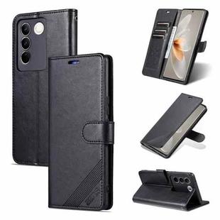 For Vivo S16e AZNS Sheepskin Texture Flip Leather Phone Case(Black)