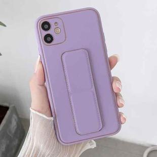 For iPhone 14 Pro Max Electroplated Wrist Holder Phone Case(Purple)