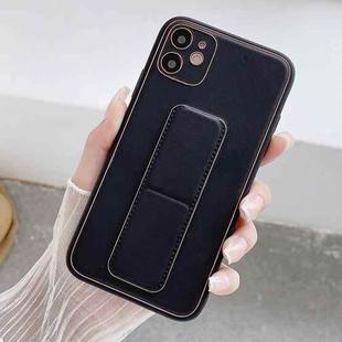 For iPhone 12 Pro Electroplated Wrist Holder Phone Case(Black)
