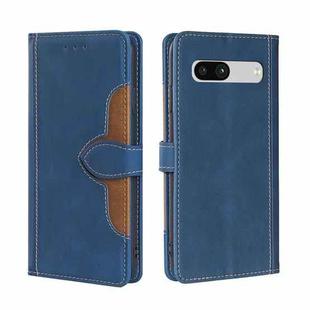 For Google Pixel 7a Skin Feel Magnetic Buckle Leather Phone Case(Blue)