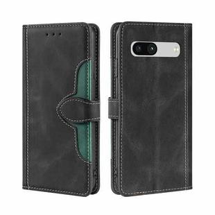 For Google Pixel 7a Skin Feel Magnetic Buckle Leather Phone Case(Black)