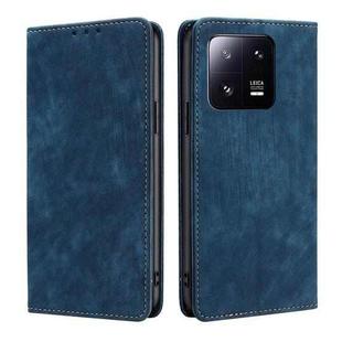 For Xiaomi 13 Pro RFID Anti-theft Brush Magnetic Leather Phone Case(Blue)