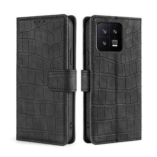 For Xiaomi 13 Skin Feel Crocodile Magnetic Clasp Leather Phone Case(Black)