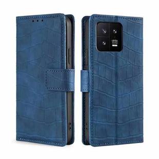 For Xiaomi 13 Skin Feel Crocodile Magnetic Clasp Leather Phone Case(Blue)