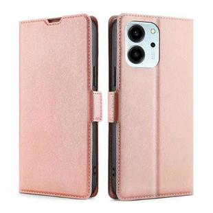 For Honor 80 SE Ultra-thin Voltage Side Buckle Leather Phone Case(Rose Gold)