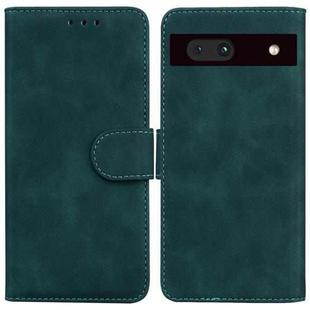 For Google Pixel 7a Skin Feel Pure Color Flip Leather Phone Case(Green)
