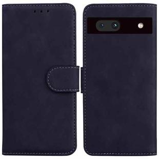 For Google Pixel 7a Skin Feel Pure Color Flip Leather Phone Case(Black)