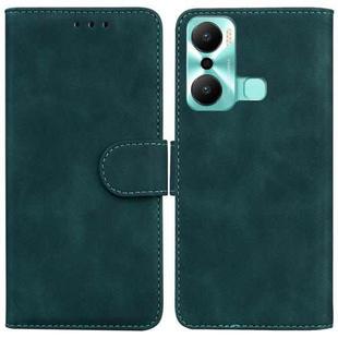 For Infinix Hot 20 Play Skin Feel Pure Color Flip Leather Phone Case(Green)