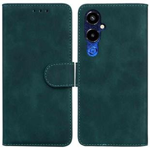 For Tecno Pova 4 Pro Skin Feel Pure Color Flip Leather Phone Case(Green)