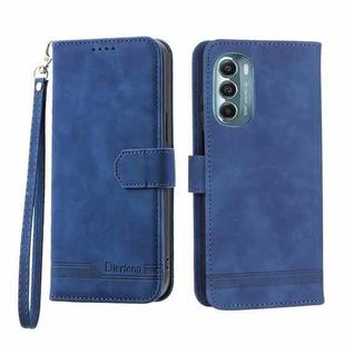 For Motorola Moto G Stylus 5G 2022 Dierfeng Dream Line TPU + PU Leather Phone Case(Blue)