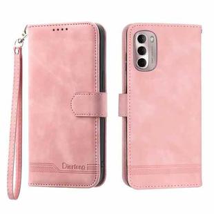 For Motorola Moto G Stylus 4G 2022 Dierfeng Dream Line TPU + PU Leather Phone Case(Pink)