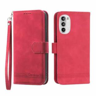 For Motorola Moto G52 4G/G82 5G/G71S Dierfeng Dream Line TPU + PU Leather Phone Case(Red)