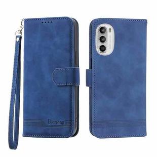 For Motorola Moto G52 4G/G82 5G/G71S Dierfeng Dream Line TPU + PU Leather Phone Case(Blue)