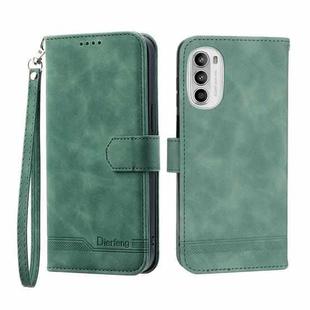 For Motorola Moto G52 4G/G82 5G/G71S Dierfeng Dream Line TPU + PU Leather Phone Case(Green)