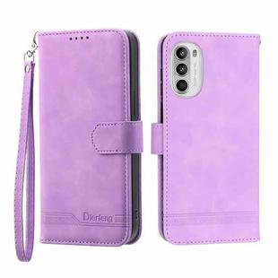 For Motorola Moto G52 4G/G82 5G/G71S Dierfeng Dream Line TPU + PU Leather Phone Case(Purple)