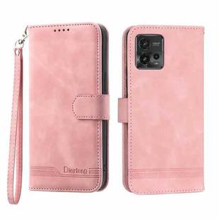 For Motorola Moto G72 Dierfeng Dream Line TPU + PU Leather Phone Case(Pink)