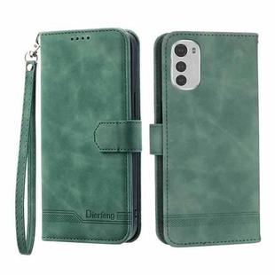 For Motorola Moto E32 4G Dierfeng Dream Line TPU + PU Leather Phone Case(Green)