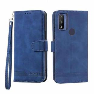 For Motorola Moto G Play 2023 Dierfeng Dream Line TPU + PU Leather Phone Case(Blue)