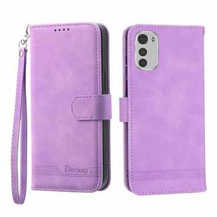 For Motorola Moto G22 4G/E32s Dierfeng Dream Line TPU + PU Leather Phone Case(Purple)