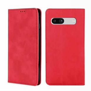 For Google Pixel 7a Skin Feel Magnetic Horizontal Flip Leather Phone Case(Red)