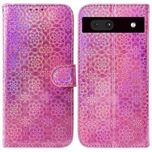For Google Pixel 7a Colorful Magnetic Buckle Leather Phone Case(Pink)