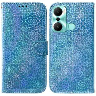 For Infinix Hot 20 Play Colorful Magnetic Buckle Leather Phone Case(Blue)
