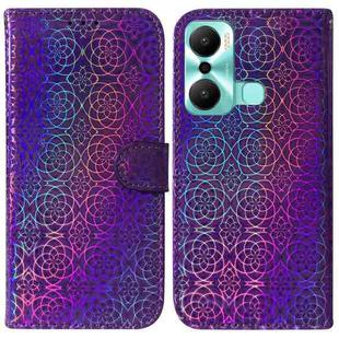 For Infinix Hot 20 Play Colorful Magnetic Buckle Leather Phone Case(Purple)