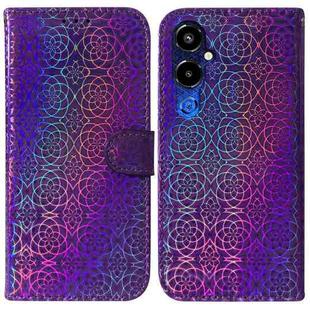 For Tecno Pova 4 Pro Colorful Magnetic Buckle Leather Phone Case(Purple)