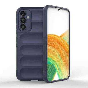 For Samsung Galaxy A34 5G Magic Shield TPU + Flannel Phone Case(Dark Blue)