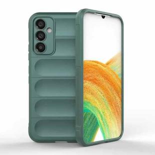 For Samsung Galaxy A34 5G Magic Shield TPU + Flannel Phone Case(Dark Green)