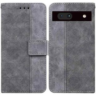 For Google Pixel 7a Geometric Embossed Flip Leather Phone Case(Grey)