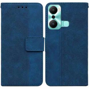 For Infinix Hot 20 Play Geometric Embossed Flip Leather Phone Case(Blue)