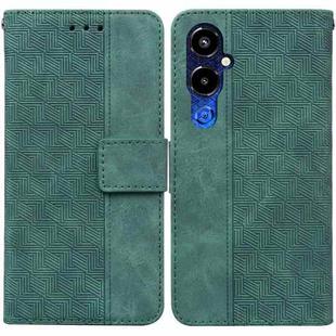 For Tecno Pova 4 Pro Geometric Embossed Flip Leather Phone Case(Green)