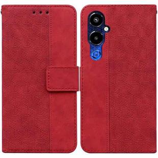 For Tecno Pova 4 Pro Geometric Embossed Flip Leather Phone Case(Red)