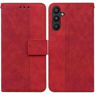 For Samsung Galaxy A54 5G Geometric Embossed Flip Leather Phone Case(Red)