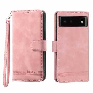 For Google Pixel 6 Dierfeng Dream Line TPU + PU Leather Phone Case(Pink)