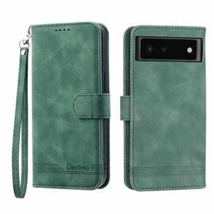 For Google Pixel 6 Dierfeng Dream Line TPU + PU Leather Phone Case(Green)